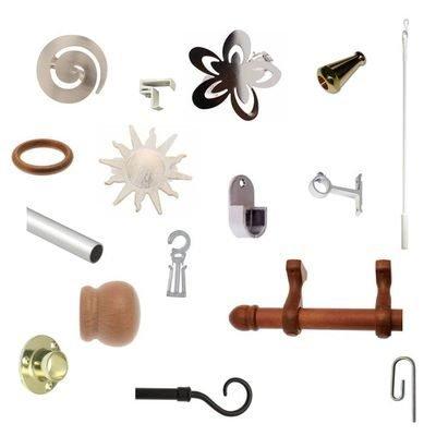 Tringles bois et métal, tubes et accessoires
